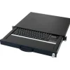 Aixcase 48.3cm Tastaturschublade 1HE US USB Touchp. schwarz