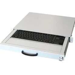 Aixcase 48.3cm Tastaturschublade 1HE US USB Touchp. beige