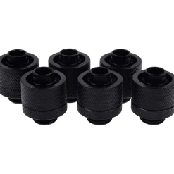 Alphacool Eiszapfen 16/10mm Anschraubtülle G1/4 - Deep Black Sixpack