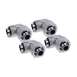 Alphacool Eiszapfen 16/10mm Anschraubtülle 90° drehbar G1/4 - 4pcs Set Chrome