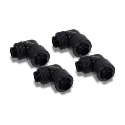 Alphacool Eiszapfen 13/10mm Anschraubtülle 90° drehbar G1/4 - 4pcs Set Deep Black