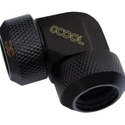 Alphacool Eiszapfen 13mm HardTube Anschraubtülle 90° L-Verbinder Acryl- Messingrohre - tiefschwarz