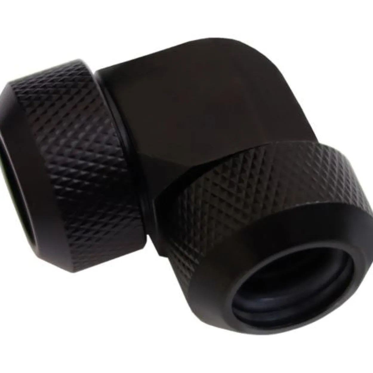 Alphacool Eiszapfen 13mm HardTube Anschraubtülle 90° L-Verbinder Acryl- Messingrohre - tiefschwarz