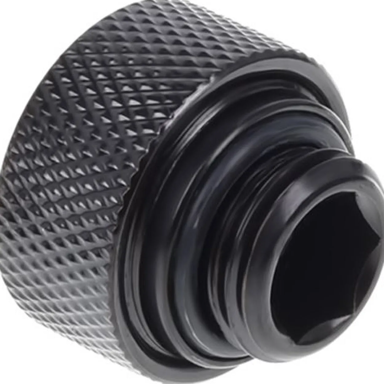 Alphacool Eiszapfen 13mm HardTube Anschraubtülle G1/4 für Acryl- Messingrohre - Deep Black Sixpack