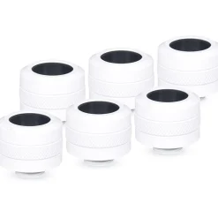 Alphacool Eiszapfen PRO 16mm HardTube Fitting G1/4 - Sixpack, weiss