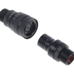 Alphacool Eiszapfen Schnellverschlusskupplungsset mit Doppel Schottverschraubung G1/4 IG - Deep Blac