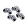 Alphacool Eiszapfen Winkeladapter 90° drehbar G1/4 AG auf G1/4 IG - 4pcs Set Chrome