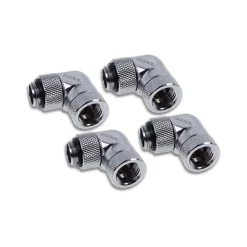 Alphacool Eiszapfen Winkeladapter 90° drehbar G1/4 AG auf G1/4 IG - 4pcs Set Chrome