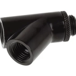 Alphacool Eiszapfen Y-Verbinder 45° - G1/4 drehbar - 2x Innen 1x Außengewinde - Deep Black