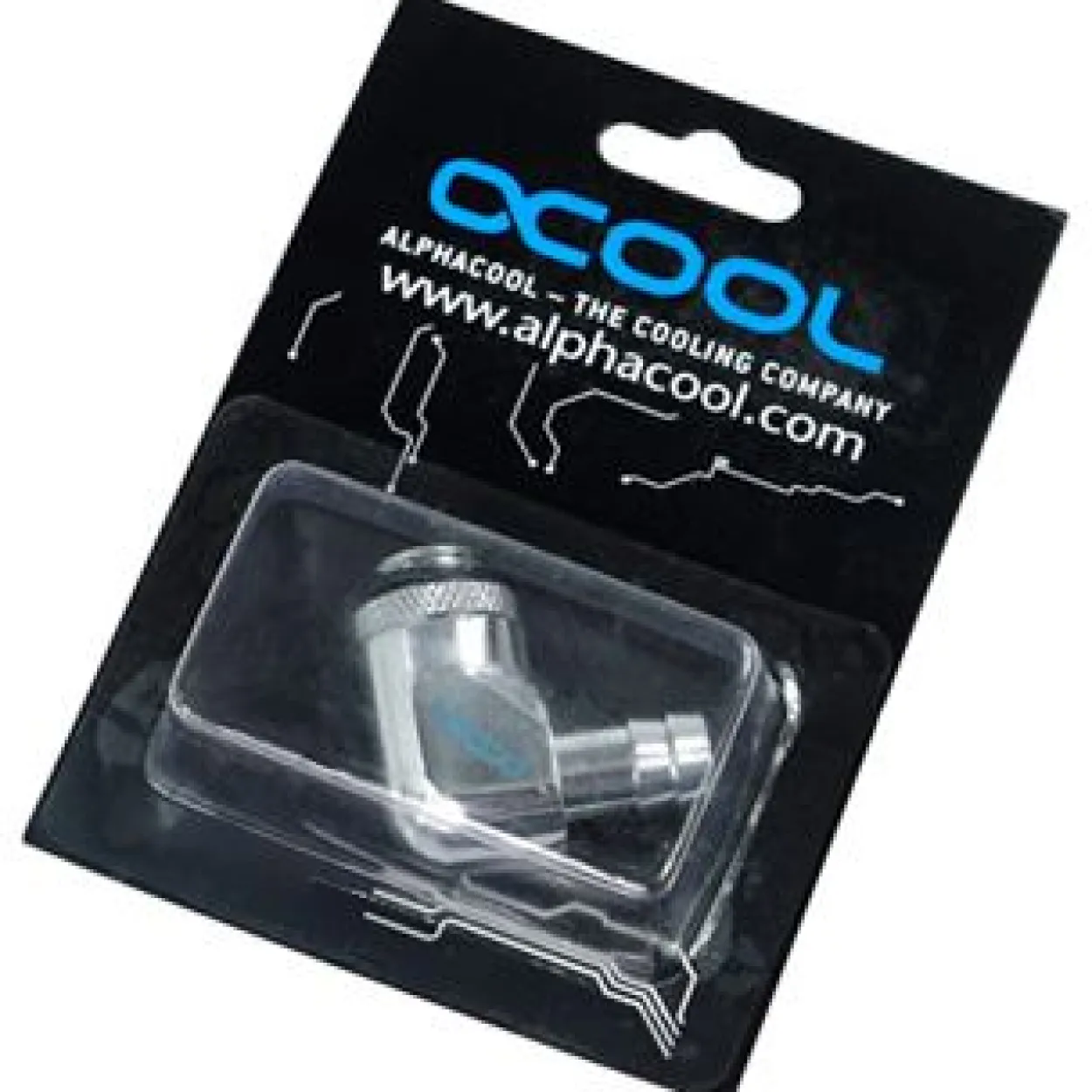 Alphacool HF 10mm (3/8") Schlauchanschluss 90° drehbar G1/4 mit O-Ring - Chrome