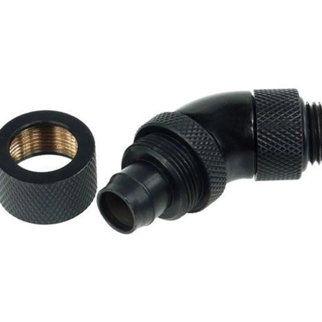 Alphacool HF 13/10 (10x1,5mm) Anschraubtülle 45° drehbar G1/4 - Deep Black