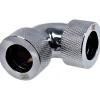 Alphacool HT 16mm HardTube Anschraubtülle 90° L-Verbinder für Acryl- Messingrohre - gerändelt - Chro