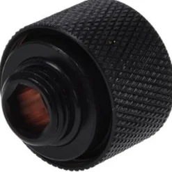 Alphacool HT 16mm HardTube Anschraubtülle G1/4 für Acryl- Messingrohre - gerändelt - Deep Black