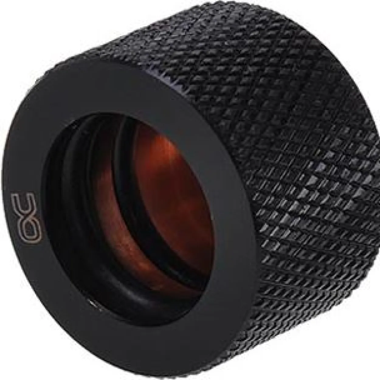 Alphacool HT 16mm HardTube Anschraubtülle G1/4 für Acryl- Messingrohre - gerändelt - Deep Black