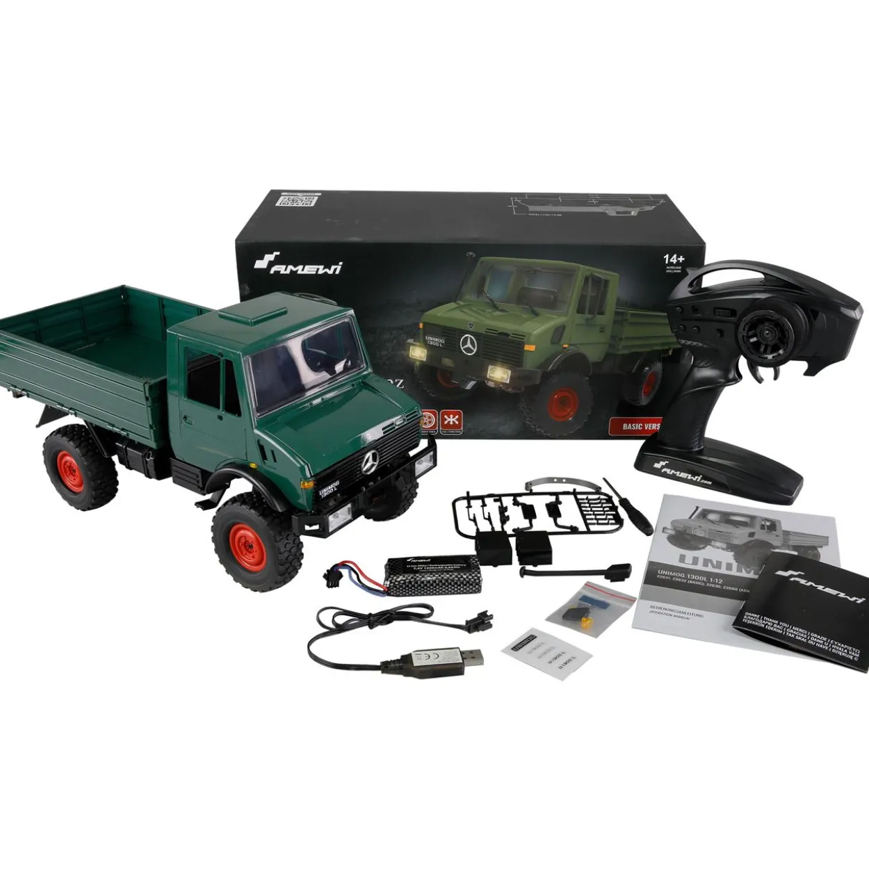 Amewi Mercedes-Benz Unimog Basic 4WD 1:12 RTR grün