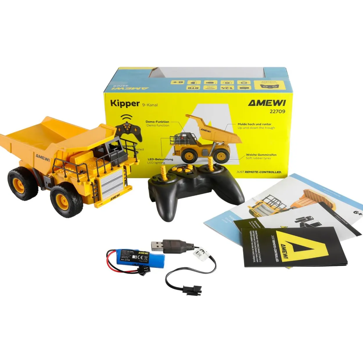 Amewi RC Baustelle Kipper Li-Ion Akku 500mAh