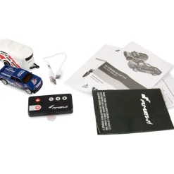 Amewi RC Pickup Die Cast mit Wohnwagen 1:64 RTR blau 6+