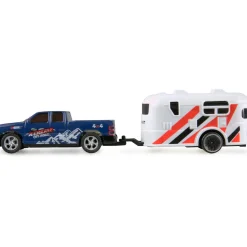 Amewi RC Pickup Die Cast mit Wohnwagen 1:64 RTR blau 6+