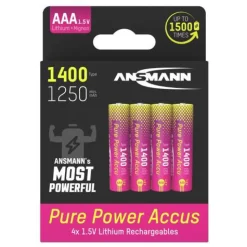 ANSMANN Akkus Li-Ion Micro AAA 1.400 mAh, 4 St.