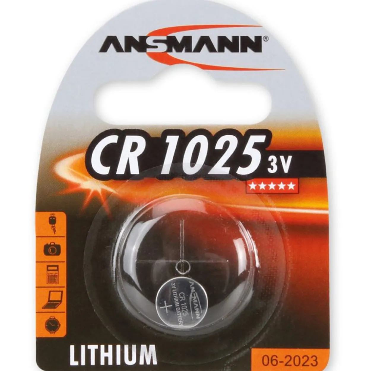 ANSMANN CR1025 Lithium Knopfzellen Batterie 3.0 V 1er Pack