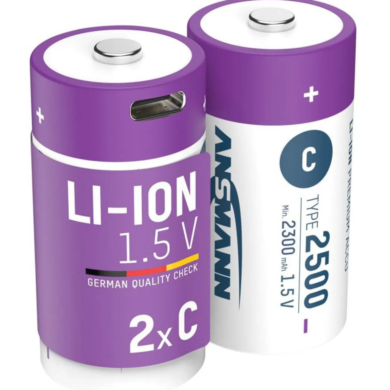 Ansmann 1313-0004 Li-Ion Akkus Baby C Typ 2500 (min. 2300 mAh) 2er Karton