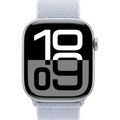 Apple Smartwatch Watch S10 2024 Aluminium Cellular 46mm Silber (Sport Loop blaue Wolke)