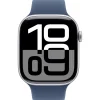 Apple Watch Series 10 GPS 46mm Silver Aluminium Case with Denim Sport Band - S/M