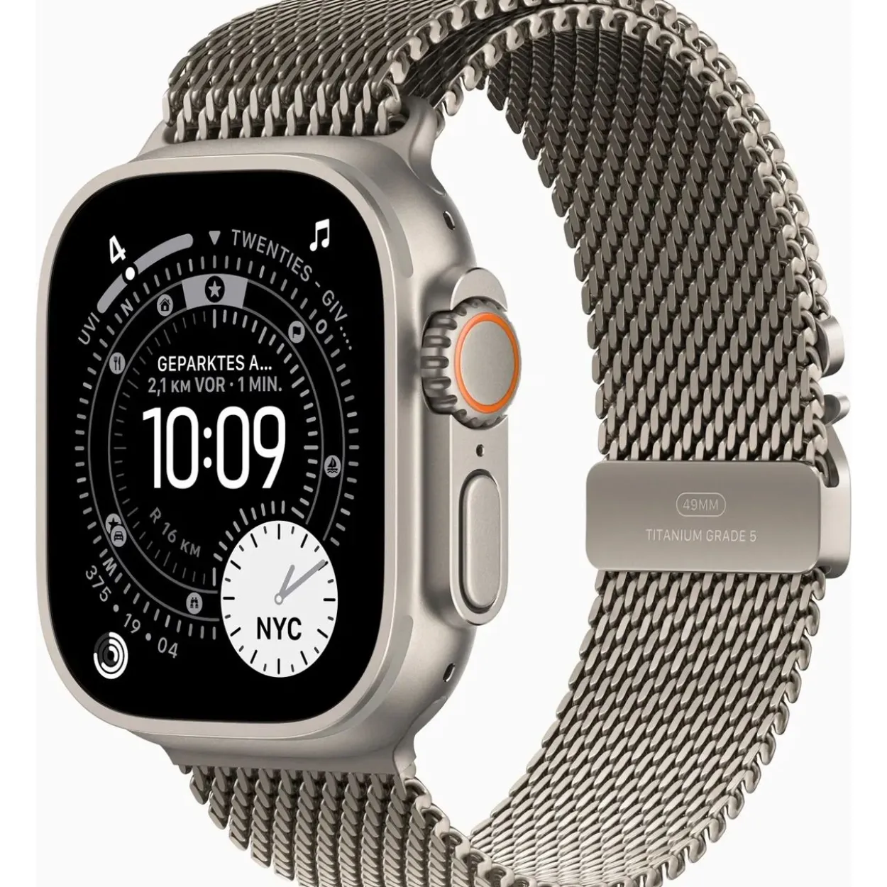 Apple Watch Ultra 3 Titanium Cellular 49mm Natur (Milanaise Titan natur) Large