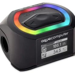 AquaComputer Durchflusssensor high flow NEXT, OLED, 2x G1/4, RGBpx - schwarz