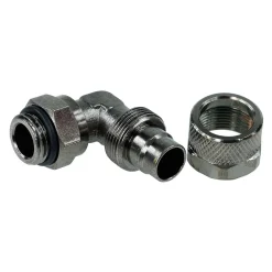 Aquatuning 13/10mm (10x1,5mm) Anschraubtülle 90° drehbar G1/4 - schwarz nickel