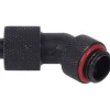 Aquatuning 11/8mm (8x1,5mm) Anschraubtülle 45° drehbar G1/4 - gerändelt - schwarz matt