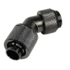 Aquatuning 13/10mm (10x1,5mm) Anschraubtülle 45° drehbar G1/4 - gerändelt - schwarz nickel
