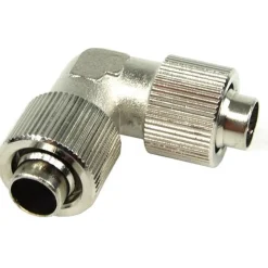 Aquatuning 13/10mm (10x1,5mm) L Schlauchverbinder - kompakt - silber vernickelt