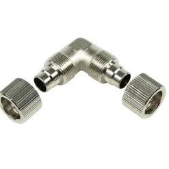 Aquatuning 13/10mm (10x1,5mm) L Schlauchverbinder - kompakt - silber vernickelt