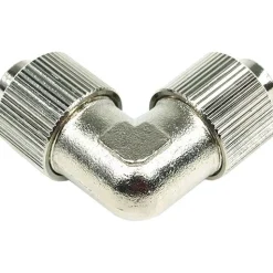 Aquatuning 13/10mm (10x1,5mm) L Schlauchverbinder - kompakt - silber vernickelt