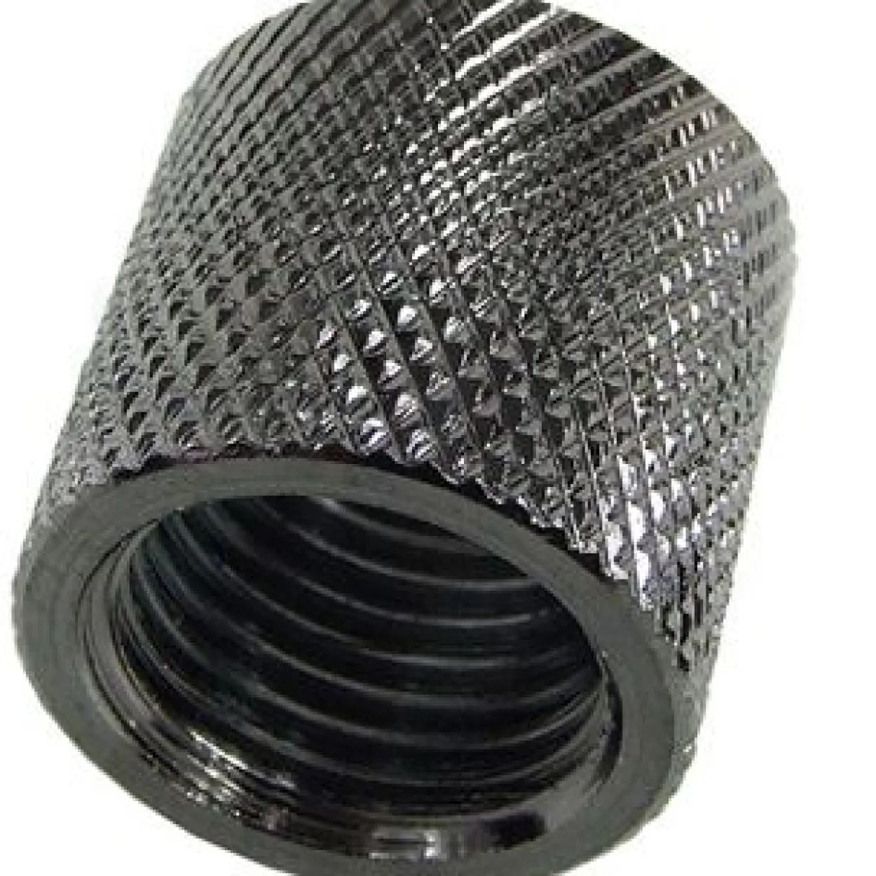 Aquatuning Muffe G1/4 zu G1/4 - gerändelt - black nickel