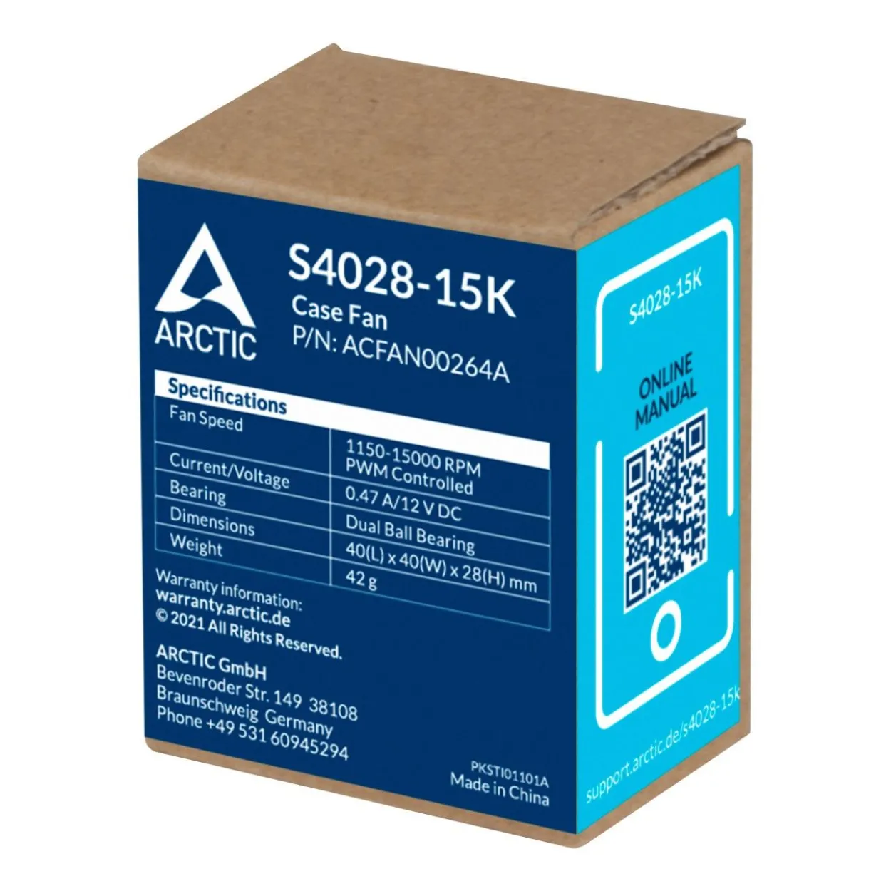Arctic S4028-15K 40x40x28mm 1400-15000 U/min schwarz