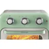 Ariete Heißluftfritteuse und Mini-Ofen 3in1 Vintage Green (weiß/hellgrün, 1.350 Watt, Garraum 16 Liter, mit Sichtfenster)