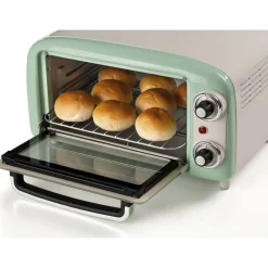 Ariete Mini-Backofen Vintage Green (weiß/hellgrün, 800 Watt, 10 Liter)