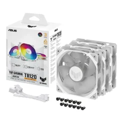 Asus TUF Gaming TR120 Reverse ARGB 3er-Pack 120x120x28mm 0-2000 U/min 29 dB(A) weiß/transparent