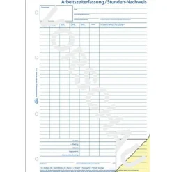 AVERY Zweckform Arbeitszeiterfassung/Stunden-Nachweis Formularbuch 1773