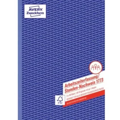 AVERY Zweckform Arbeitszeiterfassung/Stunden-Nachweis Formularbuch 1773