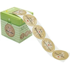 AVERY Zweckform Aufkleber Frohe Weihnachten, braun, 50 Etiketten