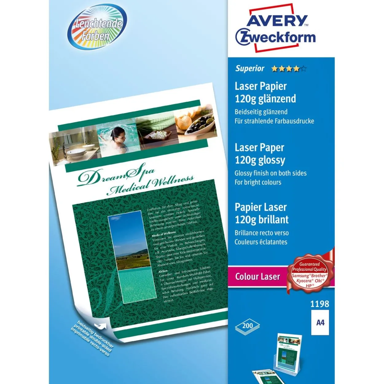 AVERY Zweckform Colour Laser Foto-Papier, A4, 120 g/qm
