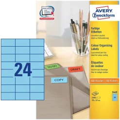 AVERY Zweckform 2.400 Etiketten 3449 blau 70,0 x 37,0 mm
