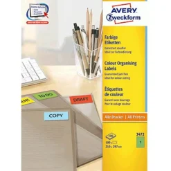AVERY Zweckform 100 Etiketten 3472 grün 210,0 x 297,0 mm