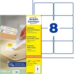 AVERY Zweckform 240 Etiketten L4745REV-25 weiß 96,0 x 63,5 mm