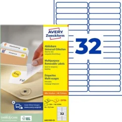 AVERY Zweckform 960 Etiketten L6031REV-25 weiß 96,0 x 16,9 mm