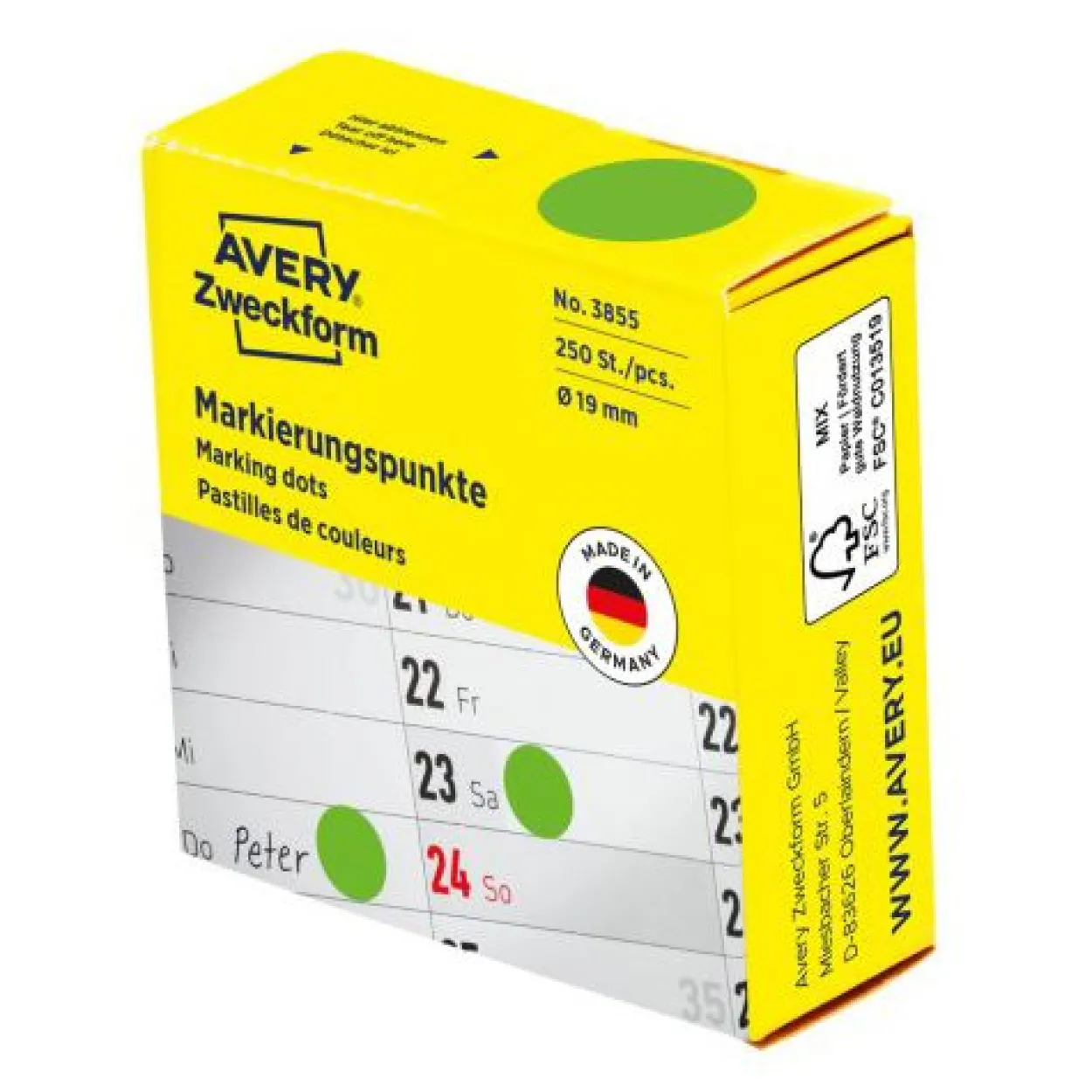 AVERY Zweckform Klebepunkte 3855 grün Ø 19,0 mm