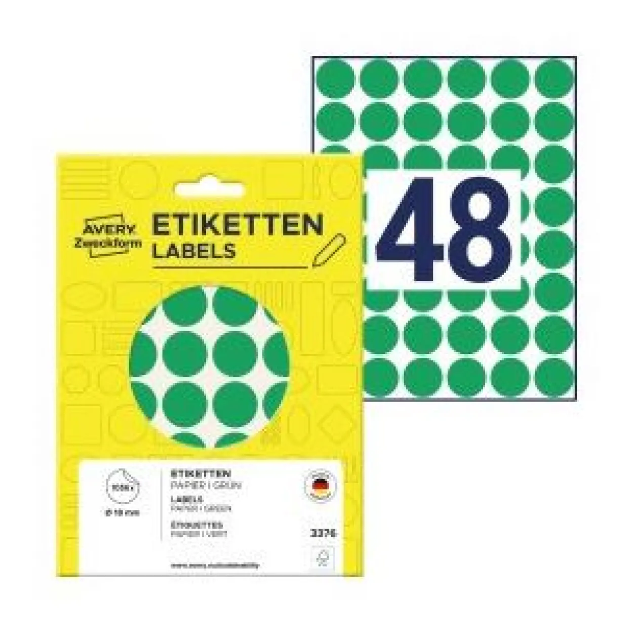 AVERY Zweckform Klebepunkte 3376 grün Ø 18,0 mm
